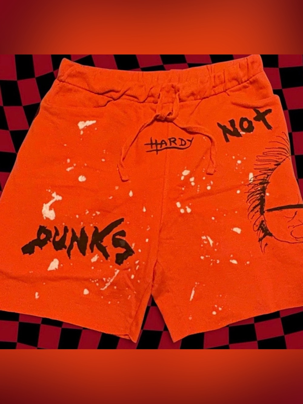 Orange 'Punks Not' Graphic Men’s Shorts